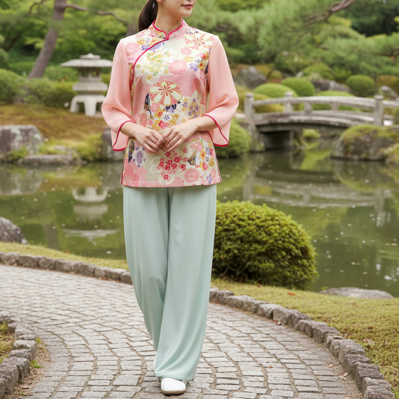 シフォン袖さくら太極拳服