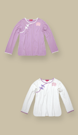 チャイナ丸首ロータス太極拳Tシャツ