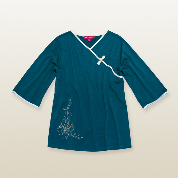 カシュクール風 花刺繍Ｔシャツ - レディース 女性用 太極拳ウエア専門