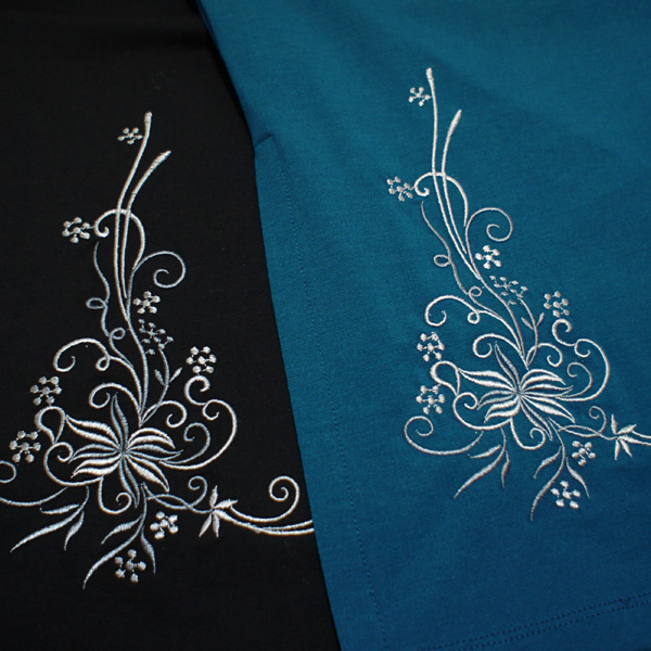 カシュクール風 花刺繍Ｔシャツ - レディース 女性用 太極拳ウエア専門