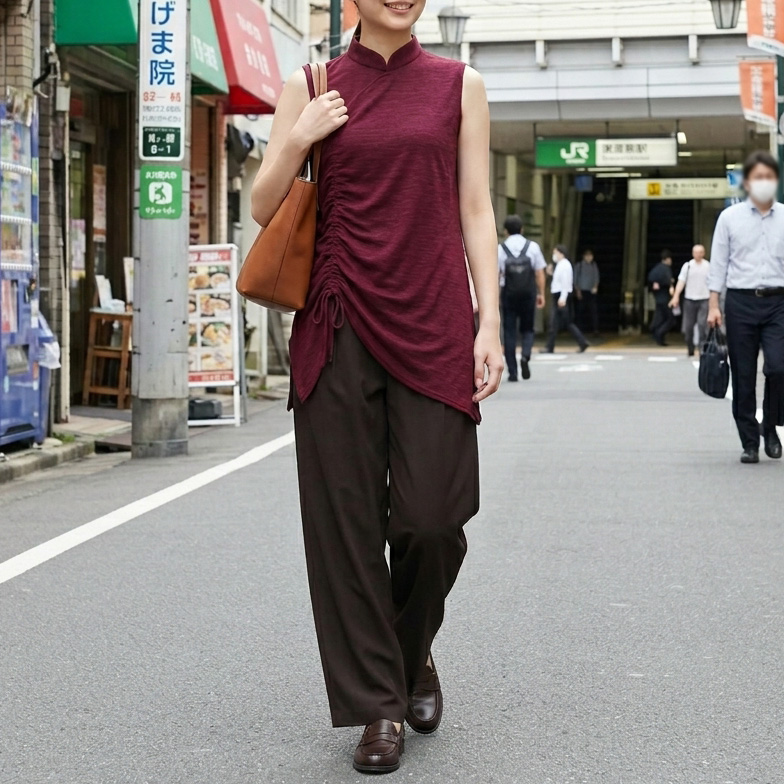 モード系ギャザー太極拳服